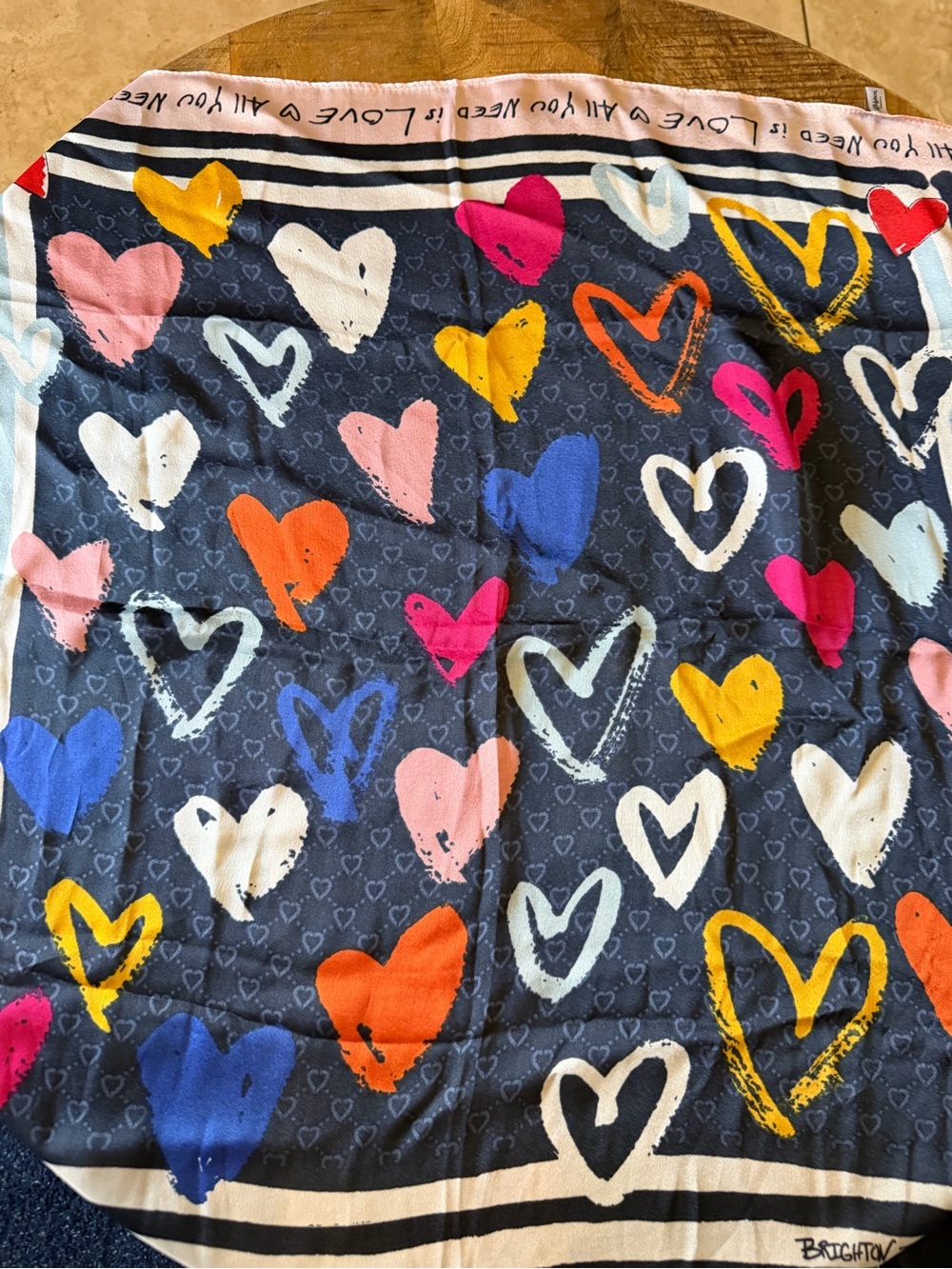 Brighton Color of Love Scarf 24x24” All You Need is Love